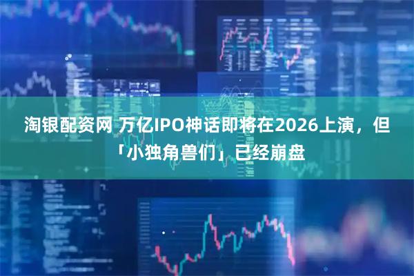 淘银配资网 万亿IPO神话即将在2026上演，但「小独角兽们」已经崩盘